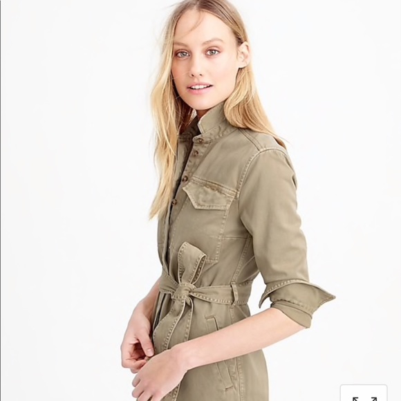 J Crew Petite Belted Chino Shirtdress - Picture 3 of 5